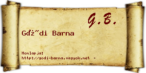 Gódi Barna névjegykártya