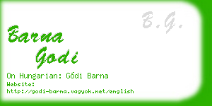 barna godi business card